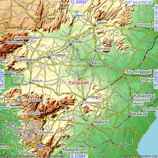 Topographic map of Pallappatti