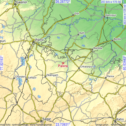 Topographic map of Palera