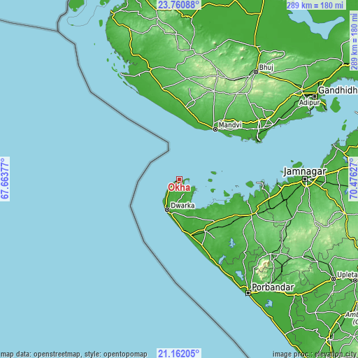 Topographic map of Okha