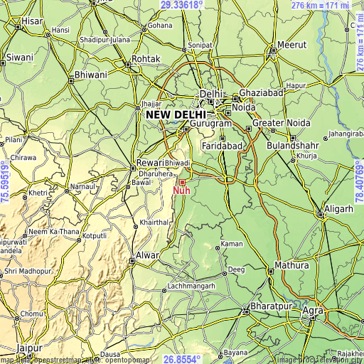 Topographic map of Nūh