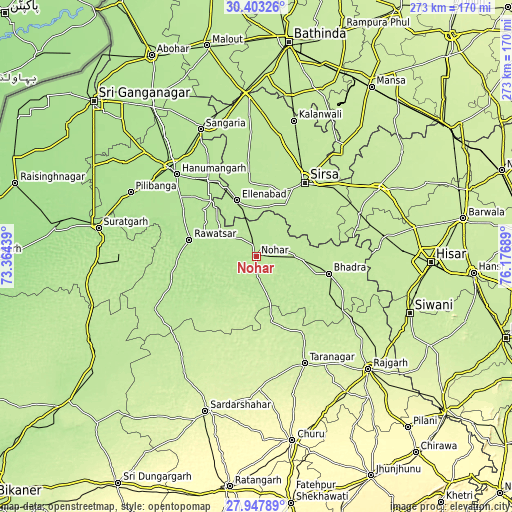 Topographic map of Nohar