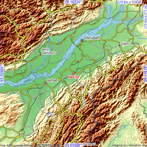 Topographic map of Nāzirā