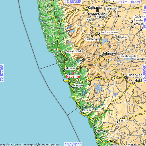 Topographic map of Navelim