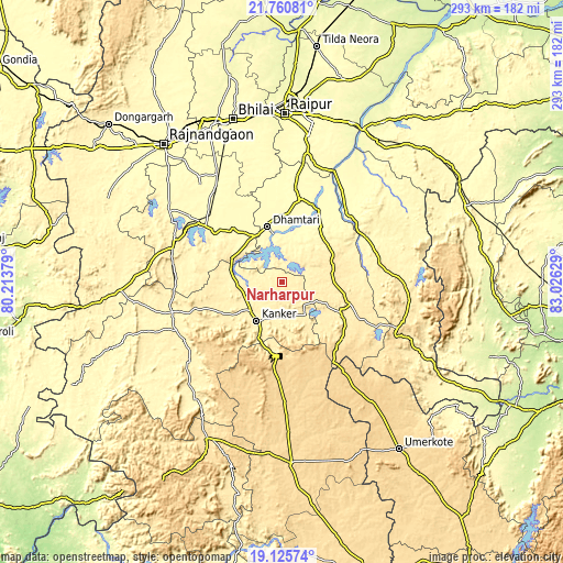Topographic map of Narharpur