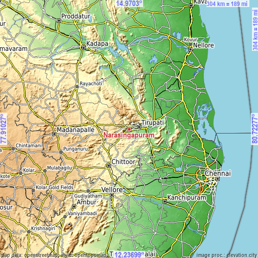 Topographic map of Narasingāpuram