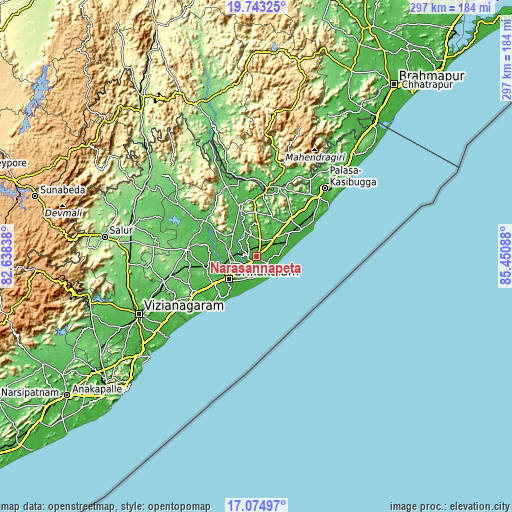 Topographic map of Narasannapeta