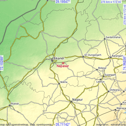 Topographic map of Napāsar