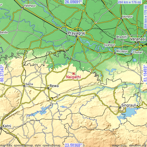 Topographic map of Naīgarhi