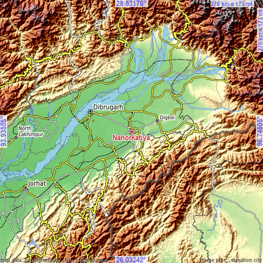 Topographic map of Nahorkatiya