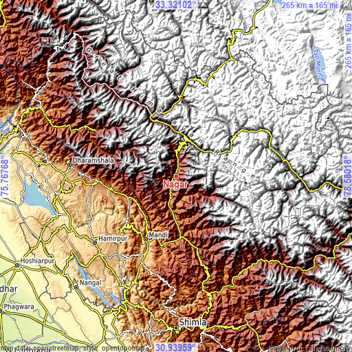 Topographic map of Nagar