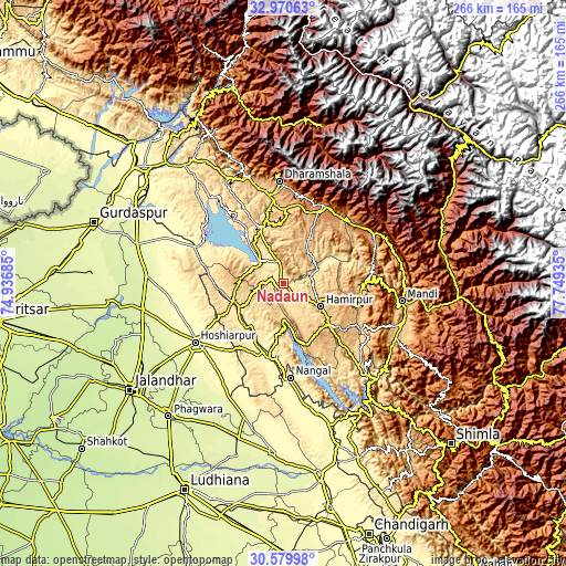 Topographic map of Nādaun