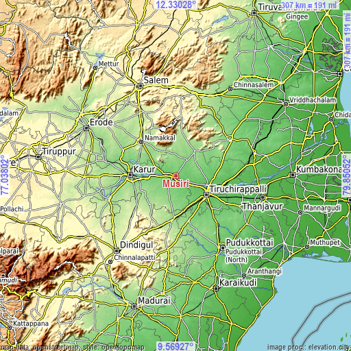 Topographic map of Musiri