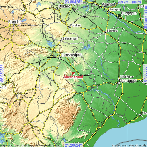 Topographic map of Mushābani