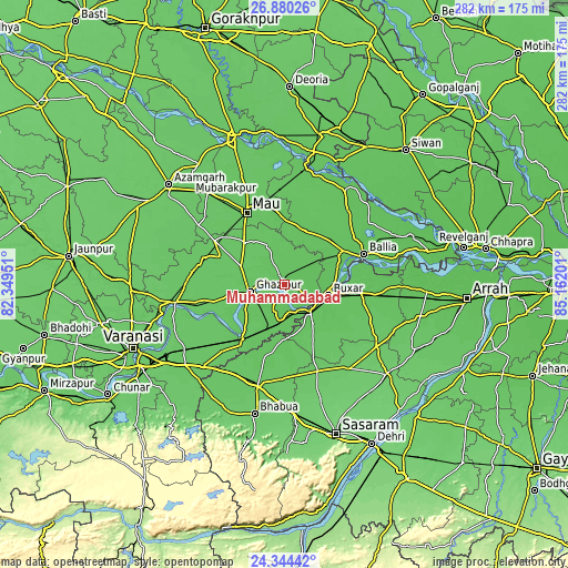 Topographic map of Muhammadābād