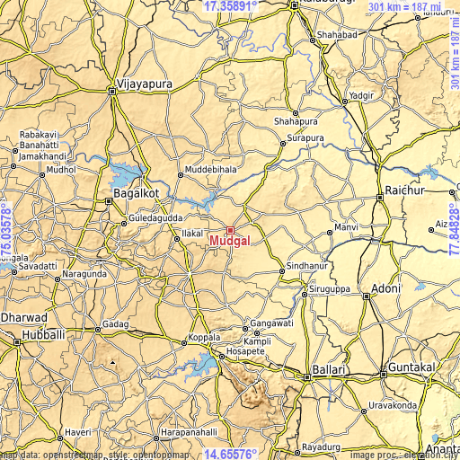 Topographic map of Mudgal