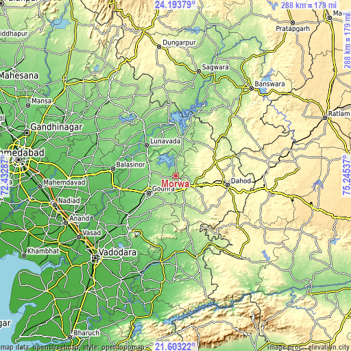 Topographic map of Morwa