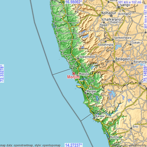 Topographic map of Morjim