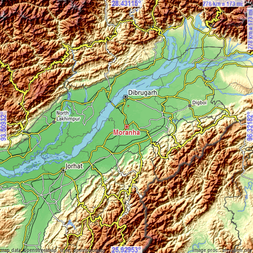 Topographic map of Morānha