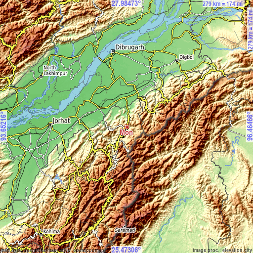 Topographic map of Mon