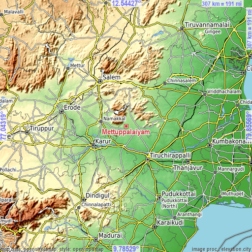 Topographic map of Mettuppālaiyam