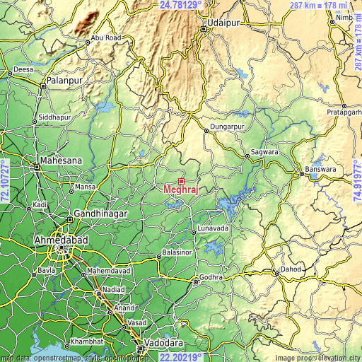 Topographic map of Meghraj