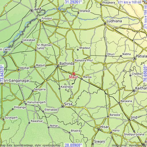 Topographic map of Maur