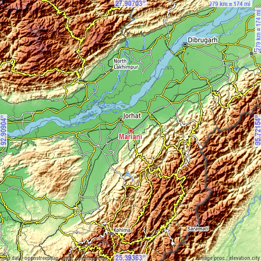 Topographic map of Mariāni