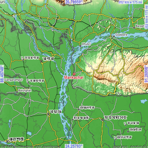 Topographic map of Mankāchar