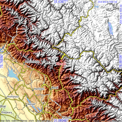 Topographic map of Manāli