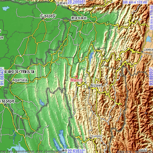 Topographic map of Mamit