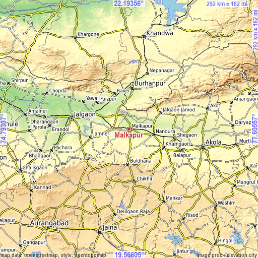 Topographic map of Malkāpur