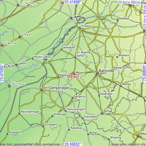 Topographic map of Malaut