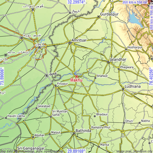 Topographic map of Makhu