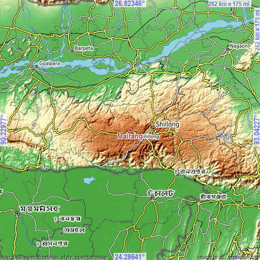 Topographic map of Mairang