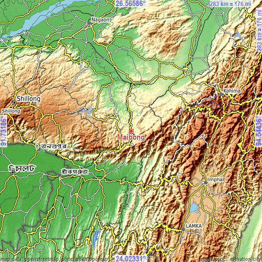 Topographic map of Maibong