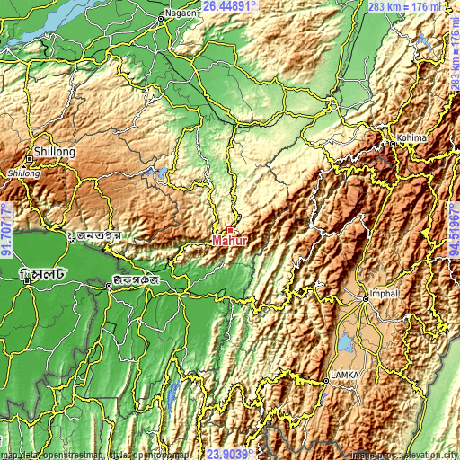 Topographic map of Mahur