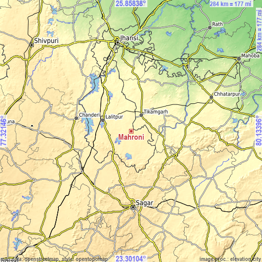 Topographic map of Mahroni