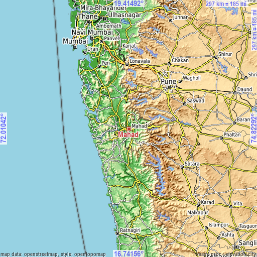 Topographic map of Mahād