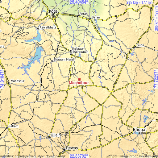 Topographic map of Māchalpur