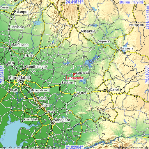 Topographic map of Lūnāvāda