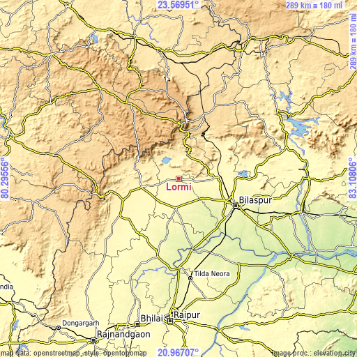 Topographic map of Lormi