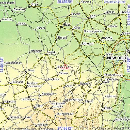 Topographic map of Lohāru