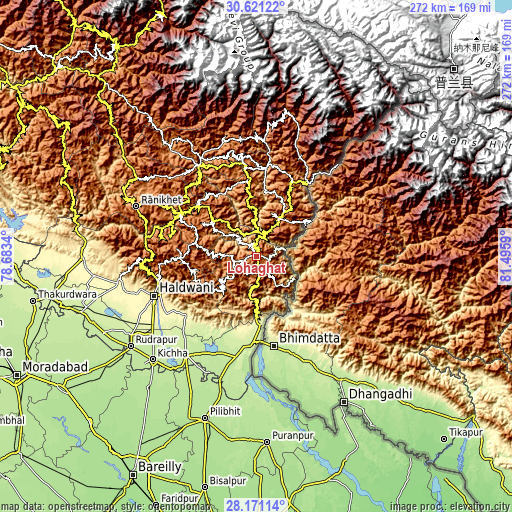 Topographic map of Lohaghāt