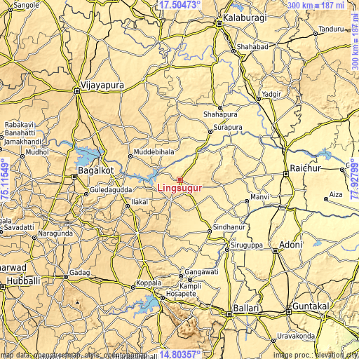 Topographic map of Lingsugūr