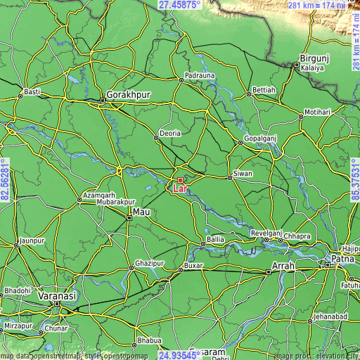 Topographic map of Lar