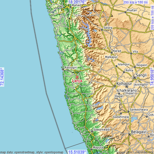 Topographic map of Lānja