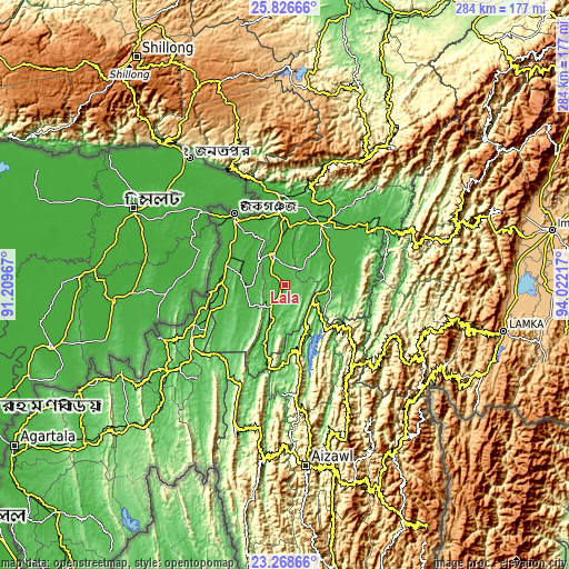 Topographic map of Lāla