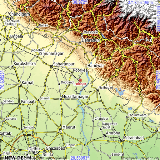 Topographic map of Laksar