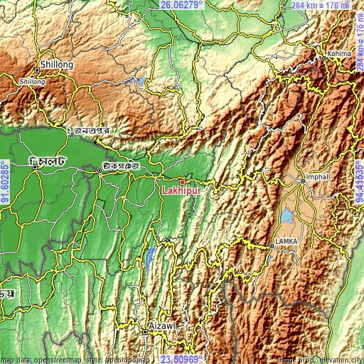 Topographic map of Lakhipur