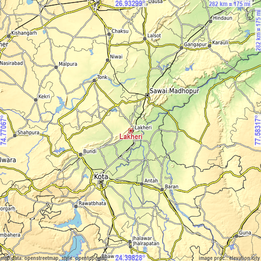Topographic map of Lākheri